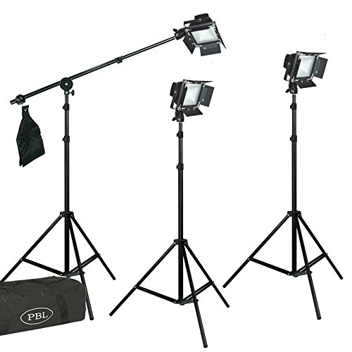 image for PBL LED Bi-Color Dimmable 300 Watts Photography Photo Video Light Kit 