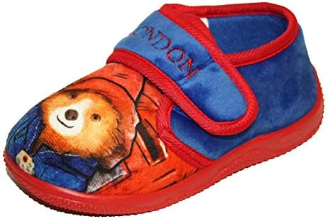 Character Clothing Boys Paddington Bear Marmalade London Blue/Red Slip On Slippers Shoes Toddler Children Size UK 5-10