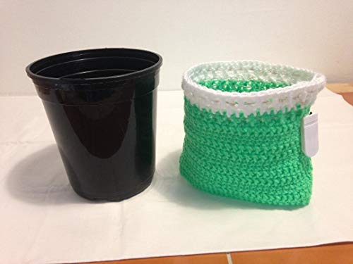 Flower Pot Cover fairy lights plants seeds fertilizer herbs crochet handmade