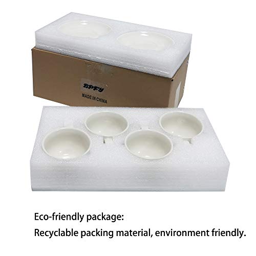 BPFY 6.7Ounce (200 Milliliter) Set of 4 Porcelain Cappuccino Cups with Saucers, Demitasse Cups, Ceramic Coffee cups for Specialty Coffee Drinks, Latte, Cafe Mocha and Tea, White - Thumbnail 3