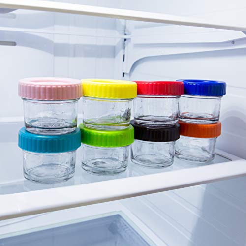 image for Youngever Glass Baby Food Storage, 4 Ounce Baby Food Glass Containers 