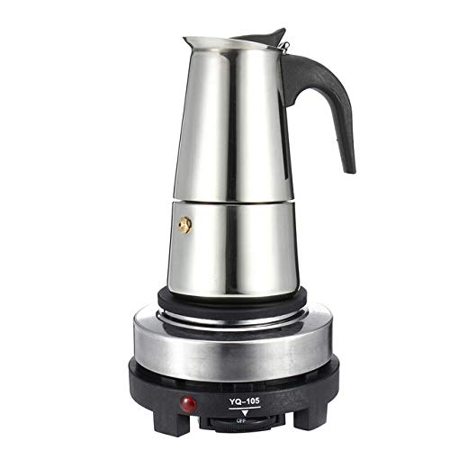 Photo 1 of WILL 200450ml Portable Espresso Coffee Maker Moka Pot Stainless Steel with Electric stove Filter Percolator Coffee Brewer Kettle Pot (200ml)