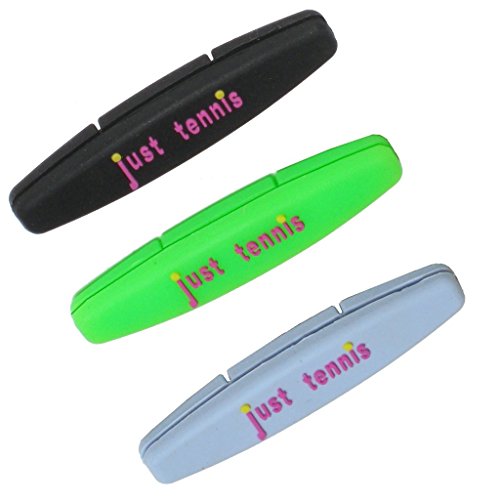 Long Tennis Vibration Dampener -Set of 3 - Rainbow - Black, Green, Blue