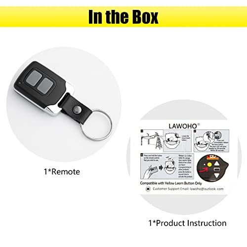 Yellow Learn Button Security+ 2.0 Garage Door Opener Remote Control