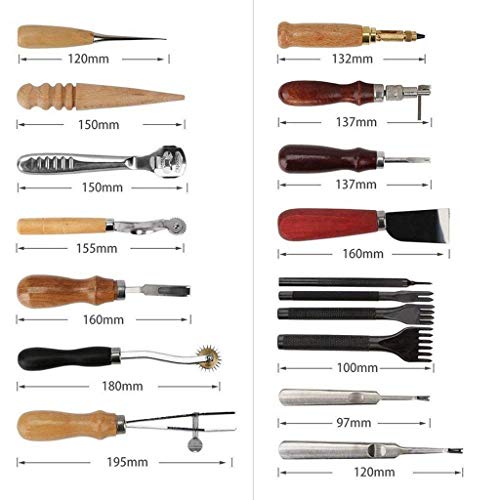 image for ALZERO-Tools Leather Carft Tools Kit by ALZERO, 18 Pcs Stitching Carvi