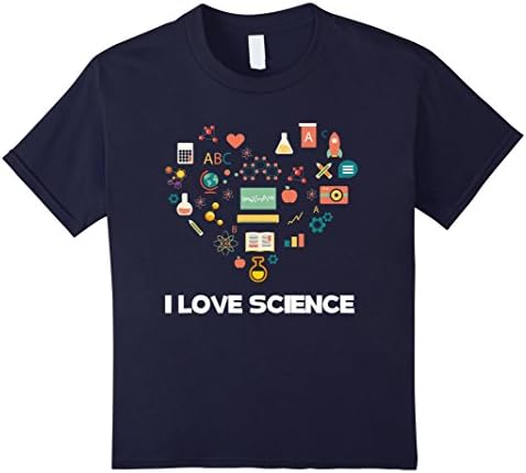 Kids I Love Science T-Shirt 4 Navy