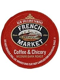 French Market Medium Dark Roast and Chicory Single Serve Cups Coffee, 12 Count (Pack of 6)