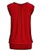 LL WT1054 Womens Solid Short Sleeve Sweetheart Top XXL RED