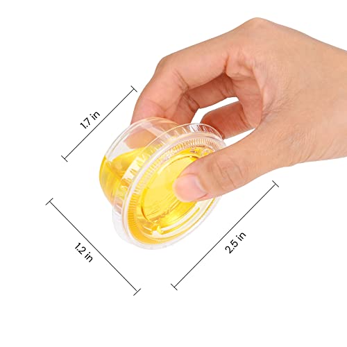 EDI [2 OZ, 50 Sets] Clear Disposable Plastic Portion Cups with