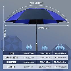 ZOMAKE Large Golf Umbrella 68 Inch - Double Canopy