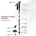 Andake 4-Sections Trekking Poles Shock Absorbing, Aircraft-Grade Aluminum 7075, Lightweight, Collapsible Hiking or Walking Sticks with Quick Lock, 2pc, Include All Terrain Accessories and Carry Bag