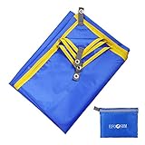 Amogo Outdoor Beach Blanket Waterproof – Huge Ground Cover- Sand Proof Picnic Mat for Travel, Camping, Hiking and Music Festivals – Durable Tarp with Portable Pouch