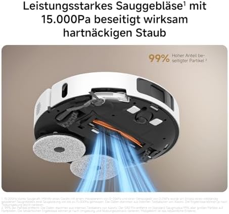 S40 Pro Saugroboter mit Wischfunktion, 15.000 Pa, ausziehbare Arme — Foto 3 von 8