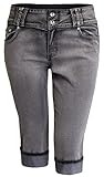 URBAN K Plus Size Women's Denim Capri Jeans