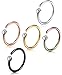 FIBO STEEL 20G 2-5PCS Stainless Steel Body Jewelry Piercing Nose Ring Hoop 8-12MM Inner Diameter