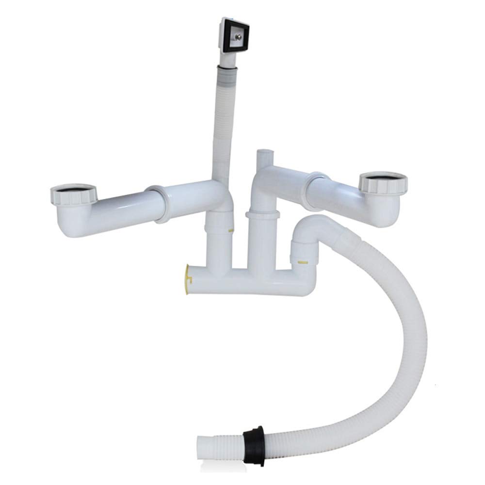 by VivianBalk 1 PCs Plumbing Hoses Double Sink Drainage Pipe kit White