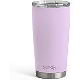 SANDJEST Purple Tumbler 20oz Stainless Steel Double Wall Vacuum Insulated, Travel Coffee Cup, Gifts for Men Women Birthday Christmas
