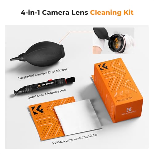 K&F CONCEPT 4 in 1 Cleaning Kit (Cleaning Cloth + Microfibre Cloth + Photo Bulb) for SLR Camera Lens