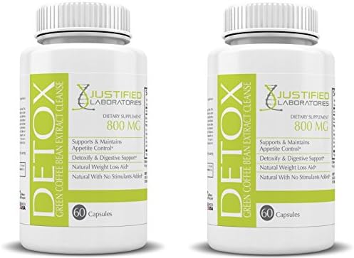 Pure Green Coffee Bean Extract Cleanse Detox 60 Capsules 2 Bottles