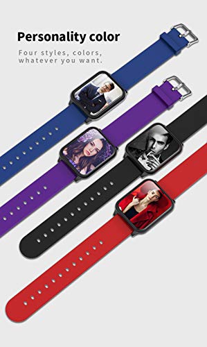 Sunward Bluetooth Waterproof Smart Watch Heart Rate Monitor Bracelet Wristband for iOS Android Activity Trackers Waterproof Step Calorie Counter Pedometer Band for Men Women (Blue) - Thumbnail 4