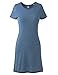 REGNA X Basic women's boat neck short sleeve tunic dress top