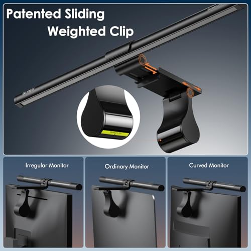 Quntis Monitor Light Bar with Backlight and Remote Control, 40cm Monitor Lamp with Stepless Brightness & Hue Adjustment, CRI≥95 Eye-Care No Screen Glare Computer Screen Light Bar for Home Office Work