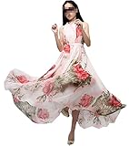 Xinliya Maxi One-piece Dress Beach Long Dress Expansion Skirt White free size