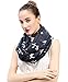 Lina & Lily Poodle Dog Print Women's Infinity Scarf Lightweight (Dark Gray & White)