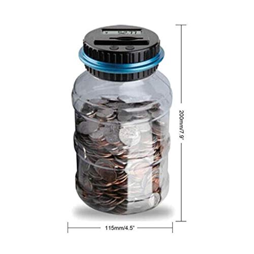 Hot Sale!DEESEE(TM)Clear Digital Piggy Bank Coin Savings Counter LCD Counting Money Jar Change Gift