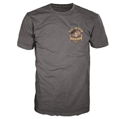 Winchester Official Men's Southern Rebel Skull Graphic Short Sleeve Cotton T-Shirt (5XL, Charcoal)