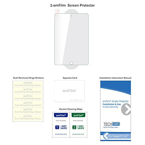 iPad Mini 4 Screen Protector Glass, amFilm Tempered Glass Screen Protector for Apple iPad Mini 4 2015 0.33mm 2.5D Rounded Edge (1-Pack)