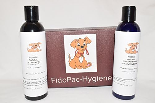 FidoPac-Shampoo (Made in USA)-is mild-natural-with Oatmeal-Aloe Vera-and-Avocado) and Conditioner (Made in USA)-with Aloe Vera-and-Chamomile