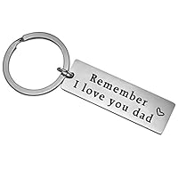 XYBAGS Fathers Day Gifts for Dad from Son Daughter - Remember I Love You Dad Keychain, Birthday Christmas Personalized Gift for Papa