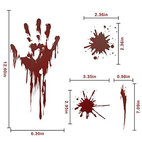 6 Sheets 78pcs Halloween Bloody Handprint Footprint Decals Stickers Decorations - Halloween Party Supplies - Vampire Zombie Fake Bloody Print For Window Wall Floor Bathtub Clings Decals Decor
