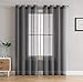 HLC.ME 2 Piece Semi Sheer Voile Window Curtain Grommet Panels for Bedroom & Living Room (54