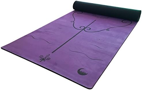 Yoga Mat Microfiber/Natural Rubber with Body Alignment Lines (Purple Magic)