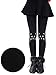 Govc Girls Winter Warm Fleece Lined Elastic Waist Velvet Stretchy Thick Leggings(Black Cat,M)