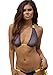 Floral Paradise Mesh Bikini Halter Top Navy Blue