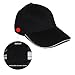 Shallho LED Light Up Baseball Cap Hat Cotton Cap + PU Light Guide Fiber One Size Fit All Easily Adjustable 3 Lighting Modes Battery Powered Glow Club Party Sports Athletic Stage Travel Hat Cap