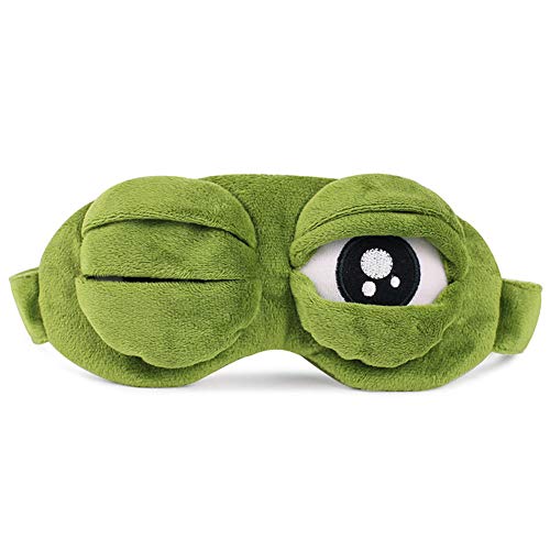 Cartoon Sleep Mask,3D Frog Eye Mask Travel Sleep Soft Padded Shade Cover Rest Relax Blindfold for Children and Adults