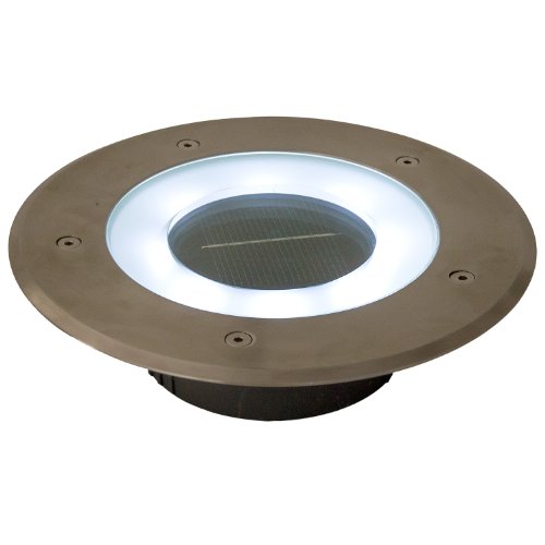 Commercial Grade 8 LED White Halo Solar Round Recessed Deck Dock Patio