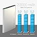 VINSIC 20000mAh Power Bank, Dual USB Portable External Big Size Battery Charger for Smartphones and Tablet PC, Silver