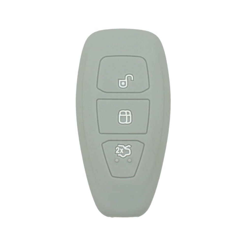 BROVACS Silicone Cover Protector Case Holder Skin Jacket Compatible with FORD 3 Button Smart Remote Key Fob CV2712 Grey