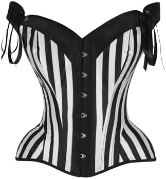 Amazon.com: Top Drawer Burlesque Black/Dark Red Steel Boned Corset
