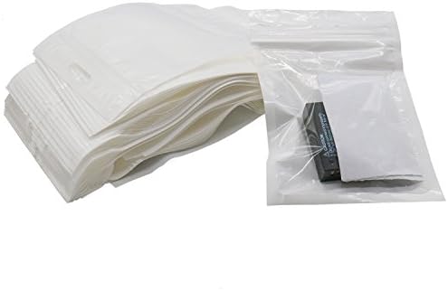 RTNOW 100 Pcs White Clear Self Seal Zipper Plastic Retail Packaging Poly Pouches Bag, 46 inch