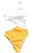 CUPSHE Women's One Piece Swimsuit One Shoulder Color Block Cut Out Swimwear Ribbed Bathing Suits Yellow M
