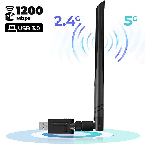 USB WiFi Adapter 1200 Mbps USB Wireless Network Adapter with Dual Band 2.4GHz/300Mbps+5GHz/866Mbps 5dBi Antenna for Desktop Windows XP/Vista/7/8/10 Linux Mac - Thumbnail 7
