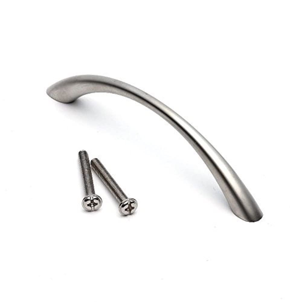 Merriway BH06173 (4 Pcs) Cupboard Cabinet Handle Right Bow, Nickel 96mm - Pack of 4 Pieces