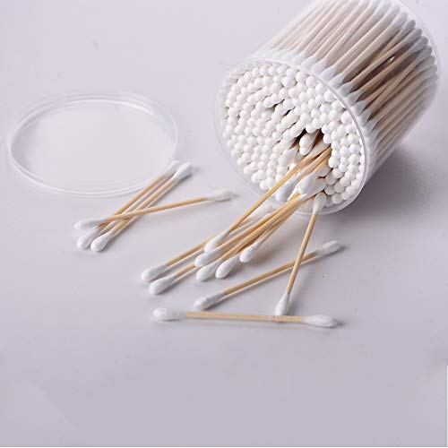 PandaHome, 1200 ct Cotton Swabs, Double Tipped Cotton Connect with 2.9" woonden handle for Cleaning Eyes, Ear, Keyboard, Fingernail, Bathtub and Gun (6 Boxes 200ct)