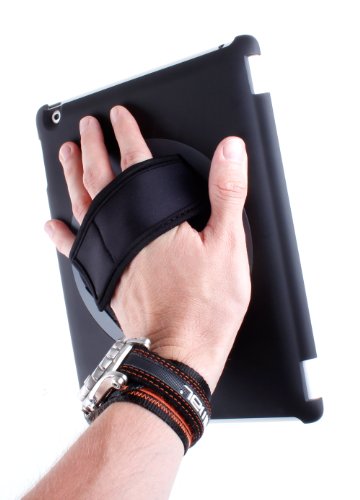 Handheld Rotating Holder Case for Apple iPad 4, iPad 3 and iPad 2 with Adjustable Hand Strap - Perfect for Commuting On The Train or Teaching - by DURAGADGET